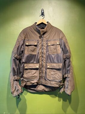 Merlin Chigwell Utility Waxed Cotton Motorcycle Jacket - Olive